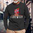 Norwayiking Ship Norge Flag Langarmshirts Geschenke für alte Männer