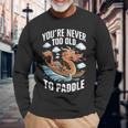 Nunca Eres Demasiadoiejo Para Remar Dragon Boat Racing Team Men Camiseta de manga larga Regalos para ancianos