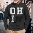 Ohio Map Oh Home Shape State Vintage Grunge Long Sleeve T-Shirt Gifts for Old Men