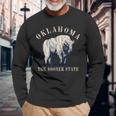 Oklahoma The Sooner State American Bison Buffalo Vintage Long Sleeve T-Shirt Gifts for Old Men