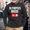 Olympics Mode On Sports Athlete Coach Gymnast Track Skating Long Sleeve T-Shirt Gifts for Old Men