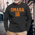 Omaha 18 Football Call Sign Graphic QuarterbackLong Sleeve T-Shirt Gifts for Old Men
