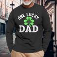 One Lucky Dad Father Irish St Patrick's Day Long Sleeve T-Shirt Gifts for Old Men