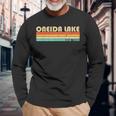 Oneida Lake New York Fishing Camping Summer Long Sleeve T-Shirt Gifts for Old Men