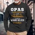 Opas Weil Enkelkinder Wahre Helden Brauchen Großfather Langarmshirts Geschenke für alte Männer