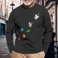 Origami Crane Japanese Origami Paper Folding Crane Long Sleeve T-Shirt Gifts for Old Men