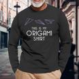 Origami Paper Folding Japanese Long Sleeve T-Shirt Gifts for Old Men