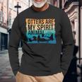 Otter Spirit Animal Otter Lover Cute Otter Long Sleeve T-Shirt Gifts for Old Men
