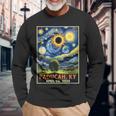 Paducah Kentucky Total Solar Eclipse 2024 Starry Night Long Sleeve T-Shirt Gifts for Old Men