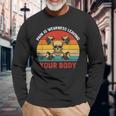 Pain Is Weakness Leaving Your Body Workout Gym Fitness Long Sleeve T-Shirt Gifts for Old Men