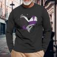 Paintsplash Demisexuality Heart Demisexual Pride Flag Long Sleeve T-Shirt Gifts for Old Men