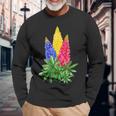 Pansexual Flowers Subtle Pan Queer Pride Month Lgbtq Long Sleeve T-Shirt Gifts for Old Men