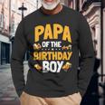 Papa Of The Birthday Boy Construction Worker Bday Party Long Sleeve T-Shirt Gifts for Old Men