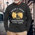 Papa Sohn Angler Geschenkater Sohn Angelpartner Angeln Kapuzenjacke Langarmshirts Geschenke für alte Männer