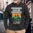 Papasaurus & Sonsaurus Équipe Chaos Parfait Père T-shirt à manches longues Cadeaux pour les vieillards