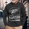 Papitän Papa Angler Papa Fischerintage-Look Kapuzenjacke Langarmshirts Geschenke für alte Männer