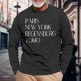 Paris New York Regensburg Tokyo Regensburger Ober-Pfalz Langarmshirts Geschenke für alte Männer