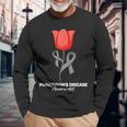 Parkinson's Disease Awareness April Month Red Tulip Long Sleeve T-Shirt Gifts for Old Men