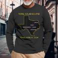 Path Of Solar Eclipse 2024 Interactive Map Texas Eclipse Long Sleeve T-Shirt Gifts for Old Men