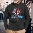 Patriotic Peace Sign Usa Flag Freedom Vote Long Sleeve T-Shirt Gifts for Old Men