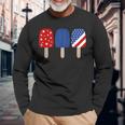 Patriotic Red White Blue Popsicle Dad Men Long Sleeve T-Shirt Gifts for Old Men