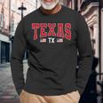 Patriotic Texas Tx Usa Flag Vintage Texan Texas Long Sleeve T-Shirt Gifts for Old Men