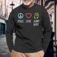 Peace Love Jump Rope Jumping Skipping Sports Long Sleeve T-Shirt Gifts for Old Men