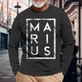 Personalisiertes Marius Vintage-Schwarz Langarmshirts, Retro Namensdesign Geschenke für alte Männer