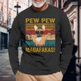 Pew Pew Madafakas French Bulldog Dogs Dad Vintage Langarmshirts Geschenke für alte Männer