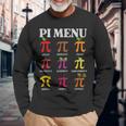 Pi Day Menu Math Lover Geek Pi Day 3 14 Science Teacher Long Sleeve T-Shirt Gifts for Old Men