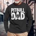 Pitbull Dad Dog Best Dog Dad Ever Mens Pitbull Long Sleeve T-Shirt Gifts for Old Men