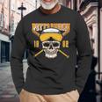 Pittsburgh Baseball Skyline Pennsylvania Player Coach Fan Long Sleeve T-Shirt Gifts for Old Men