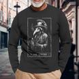 Plague Doctor Tarot Card Horror Death Occult Satanic Long Sleeve T-Shirt Gifts for Old Men