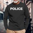 Police Front & Back Print Law Enforcement Police Langarmshirts Geschenke für alte Männer