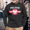 Polska Polonia Bandera Polonia Águila Blanca Polaca Camiseta de manga larga Regalos para ancianos