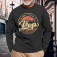 Pop The Man The Myth The Legend Distressed Fathers Day Long Sleeve T-Shirt Gifts for Old Men