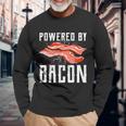 Powered By Bacon For Meat Lovers Keto Bacon Long Sleeve T-Shirt Gifts for Old Men