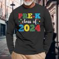 Pre-K Graduate Class Of 2024 Preschool Graduation Summer Long Sleeve T-Shirt Gifts for Old Men
