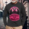 Protect The Wildlife Mothman Vintage Cryptid Long Sleeve T-Shirt Gifts for Old Men