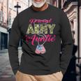 Proud Army Auntie Camo Us Flag Dog Tags Pride Military Aunt Long Sleeve T-Shirt Gifts for Old Men