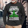 Proud Aunty Of A Scoliosis Warrior Awareness Ribbon Advocate Long Sleeve T-Shirt Gifts for Old Men