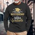 Proud Boyfriend Of Class Of 2024 Graduate Senior Graduation Long Sleeve T-Shirt Gifts for Old Men