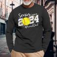 Proud Dad Of A 2024 Senior Graduate Class 2024 Softball Long Sleeve T-Shirt Gifts for Old Men