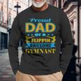 Proud Dad Of A Flippin Awesome Gymnast Gymnastics Dad Long Sleeve T-Shirt Gifts for Old Men