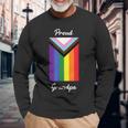 Proud Grandpa Gay Pride Progress Lgbtq Lgbt Trans Queer Long Sleeve T-Shirt Gifts for Old Men