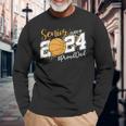 Proud Senior Dad Class Of 2024 Basketball Graduation Long Sleeve T-Shirt Gifts for Old Men