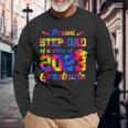 Proud Stepdad Of A Class Of 2023 Graduate Senior Tie Dye Long Sleeve T-Shirt Gifts for Old Men