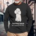 Pudel Papa Wie Ein Normaler Papa Nur Cooler Langarmshirts Geschenke für alte Männer