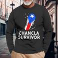Puerto Rico Hispanic Heritage Month Chancla Survivor Rican Long Sleeve T-Shirt Gifts for Old Men
