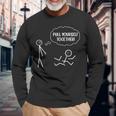 Pull Yourself Together Humor Stick Man Long Sleeve T-Shirt Gifts for Old Men
